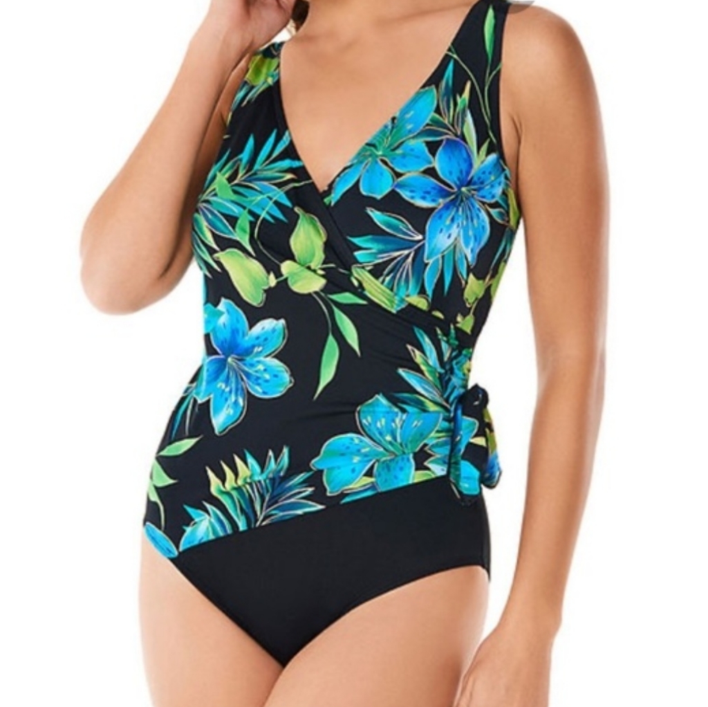 Robbie Len Floral Swimsuit Size 8 Tall